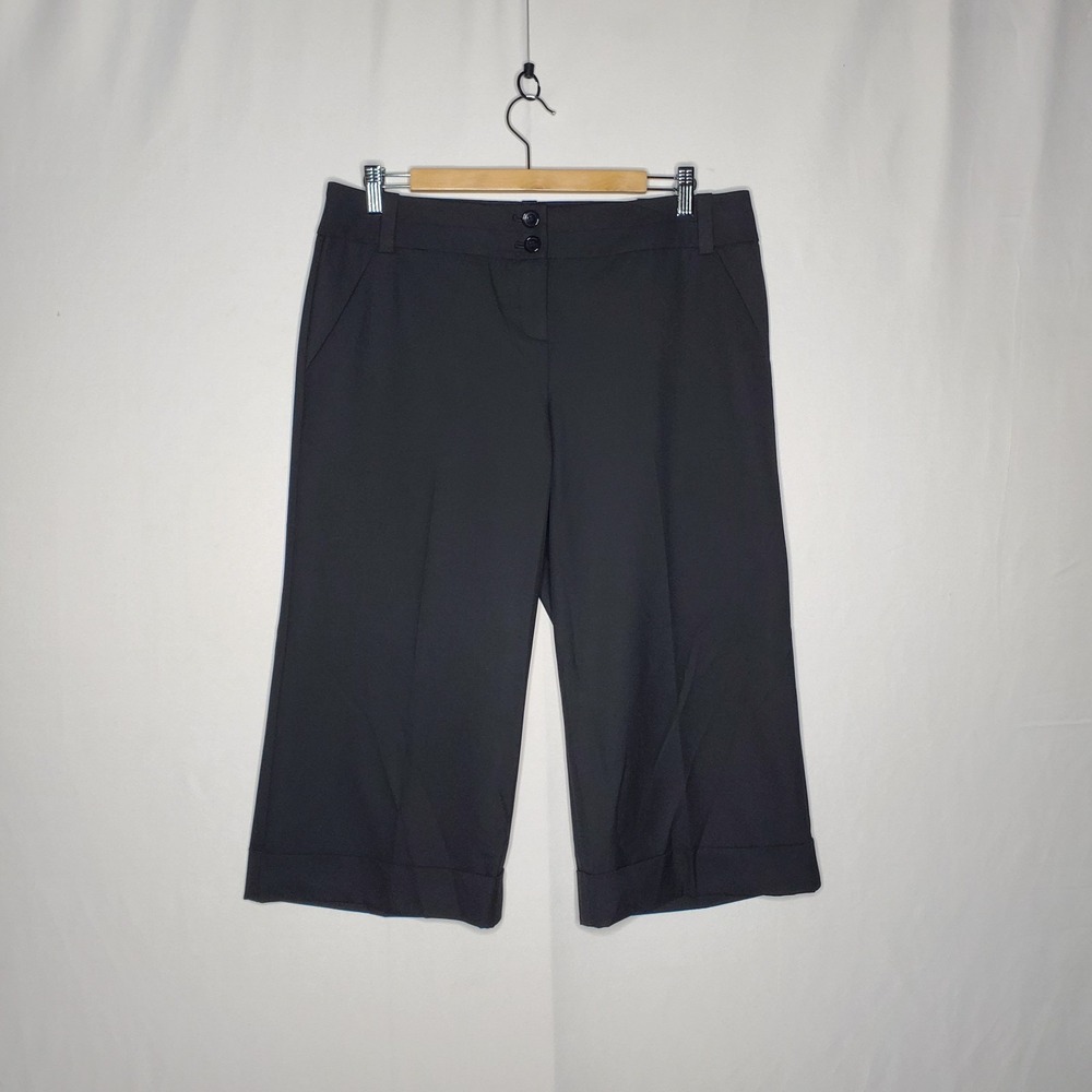 Vtg Y2K The Limited Cassidy Fit Wide Capri Trouser Pants Women‎ 10 Black Career